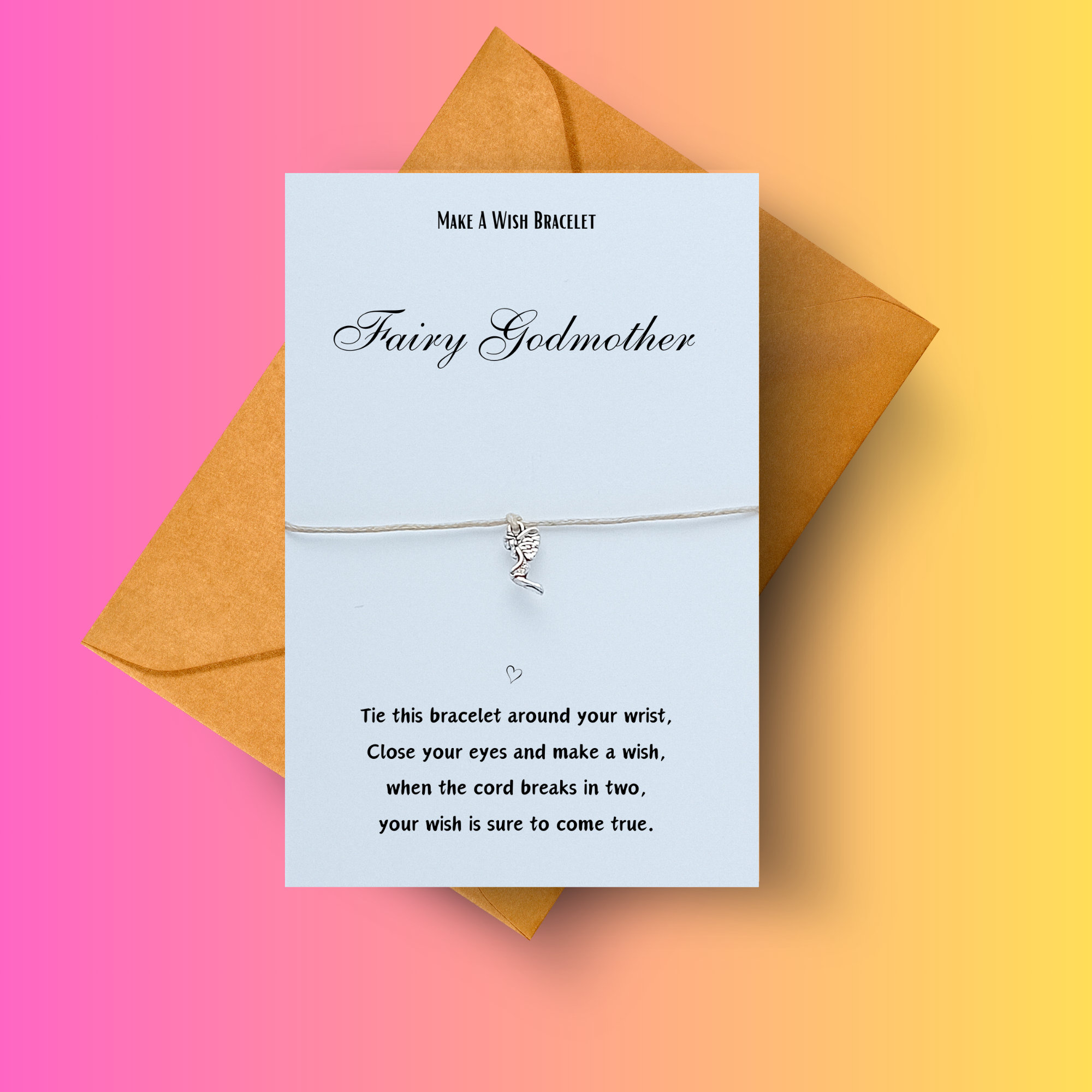 Fairy Godmother Wish Bracelet Personalised Jewellery Message Card Godmothers Gift Set Custom Gifts Fairy Bracelet Silver Bracelet Etsy Canada