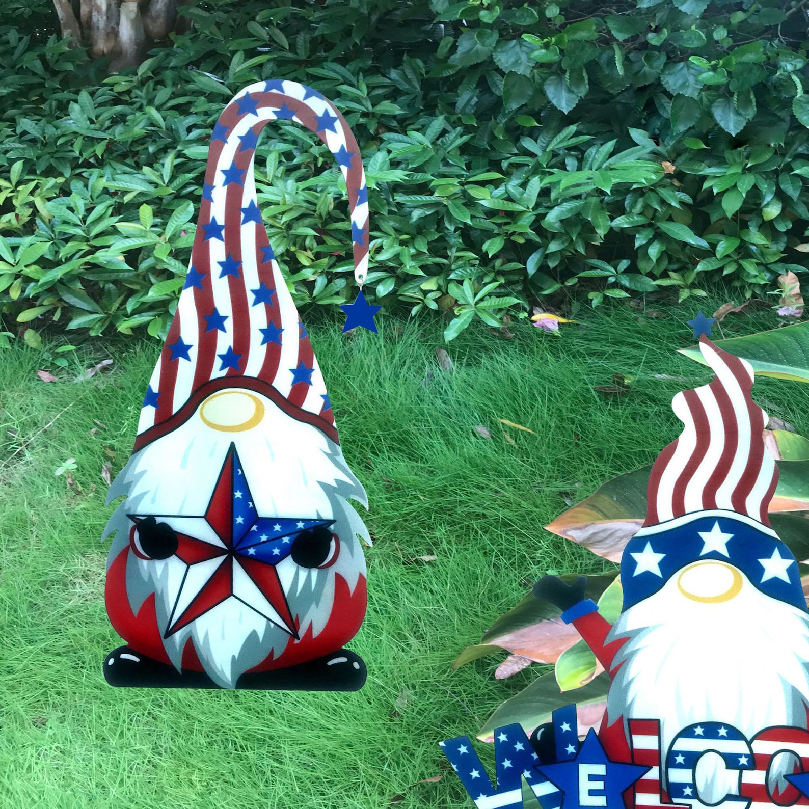 Gnome Yard Stakes Gnome Metal Garden Stakes Home Decor Etsy