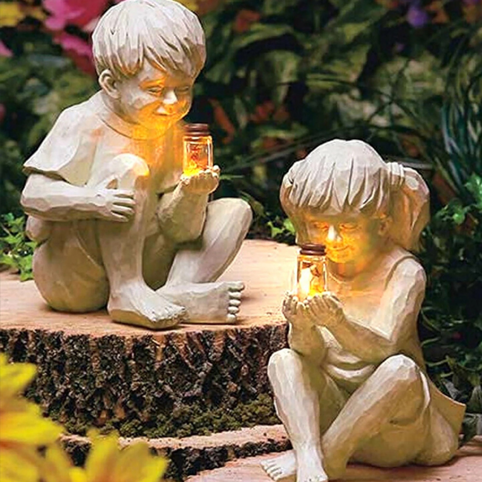 Garden Statue Night Lights Garden Outdoor Yard Decoration Etsy