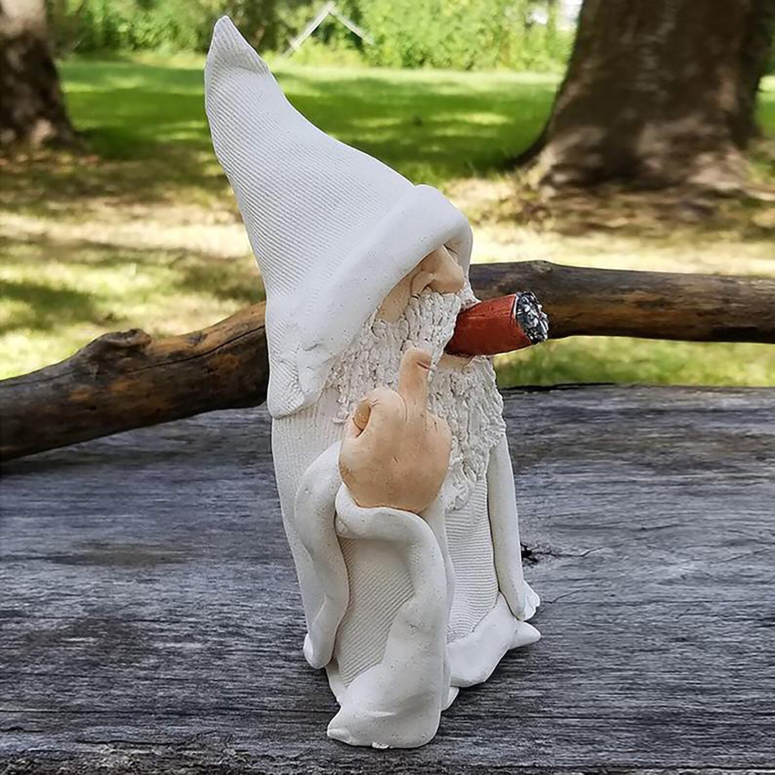 smoking gnome middle finger