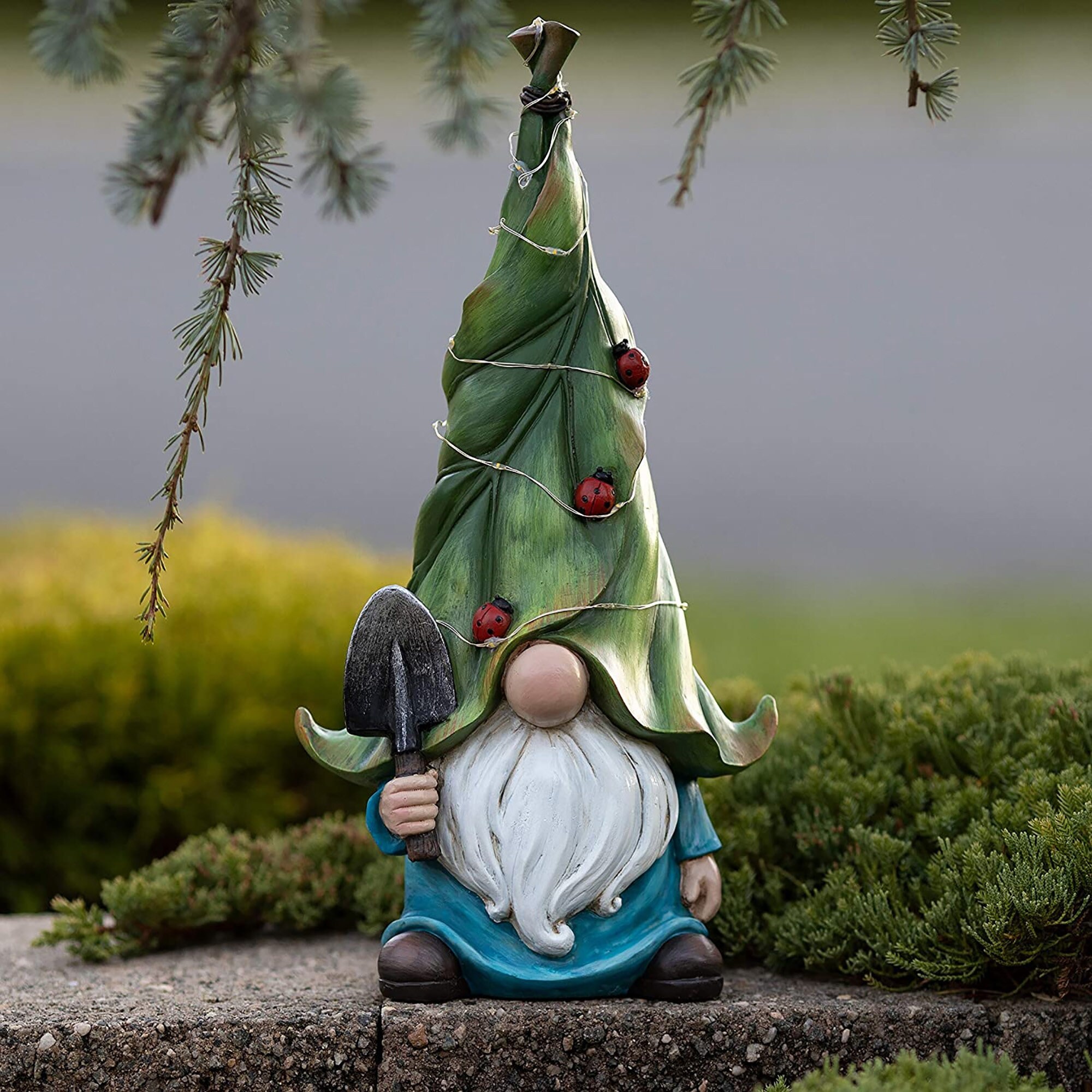 Leuchtende Garten Gnome mit Schaufel Etsy
