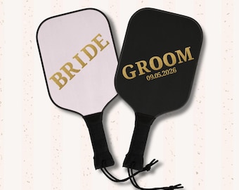 Bride and Groom Pickleball Paddles Custom Pickleball Paddle Set Personalized Pickleball Paddle for Couple Wedding Gift Engagement Gift