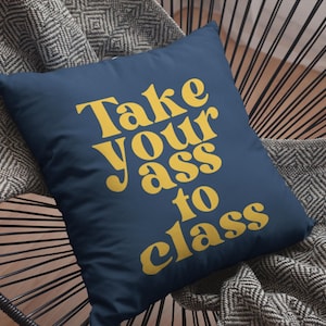 Take Your Ass To Class Bed Party Custom Graduation Gift for College Apartment Dorm Room Decor Dorm Pillow Pink Dorm Decor College Acceptance