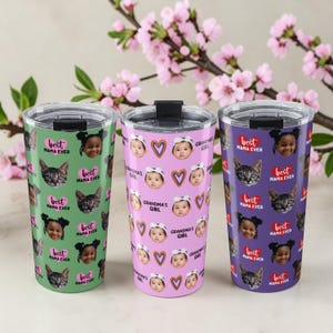 Custom Tumbler With Face Custom Coffee Tumbler Photo Gift Mother's Day Gift Personalized Travel Mug Coworker Leaving Gift Baby Face Tumbler