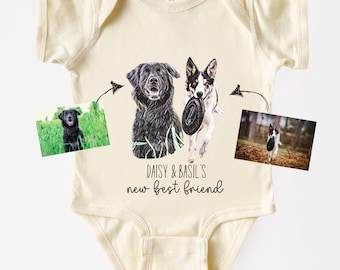 New Best Friend Gerber Onesie© Dog Photo Gift for Baby Shower Gift Organic Cotton Onesie© Personalized Baby Gift for Dog Lover Protected by
