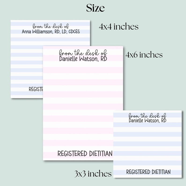 Custom Dietitian Gift for Dietitian RD Gift Masters in Dietetics Preceptor Gift Nutritionist Gift for Graduation Post it Note for CDCES Note Pink Stripe