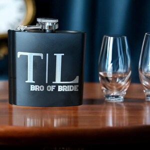Personalized Engraved Flask for Best Man Proposal Gift for Groomsman Engraved Hip flask Gift Bachelor Party Gift Initials Engraved on Flask