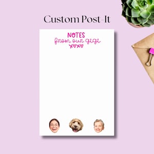 Personalized Grandma Sticky Notes Post-it Note Pads Custom Kids or Pet Portraits Personalized Note Pad with faces Birthday Gift for her