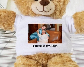 Custom Memory Bear Sympathy Gift for Child Something To Remember Grandma Guardian Angel Teddy Bear with Photo Gift for a Grieving Child