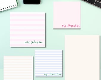 Personalized Sticky Note Teacher Notepad Teacher Sticky Note Personalized Post It Note Teacher Gift Ideas Teacher Appreciation Gift Bachelor