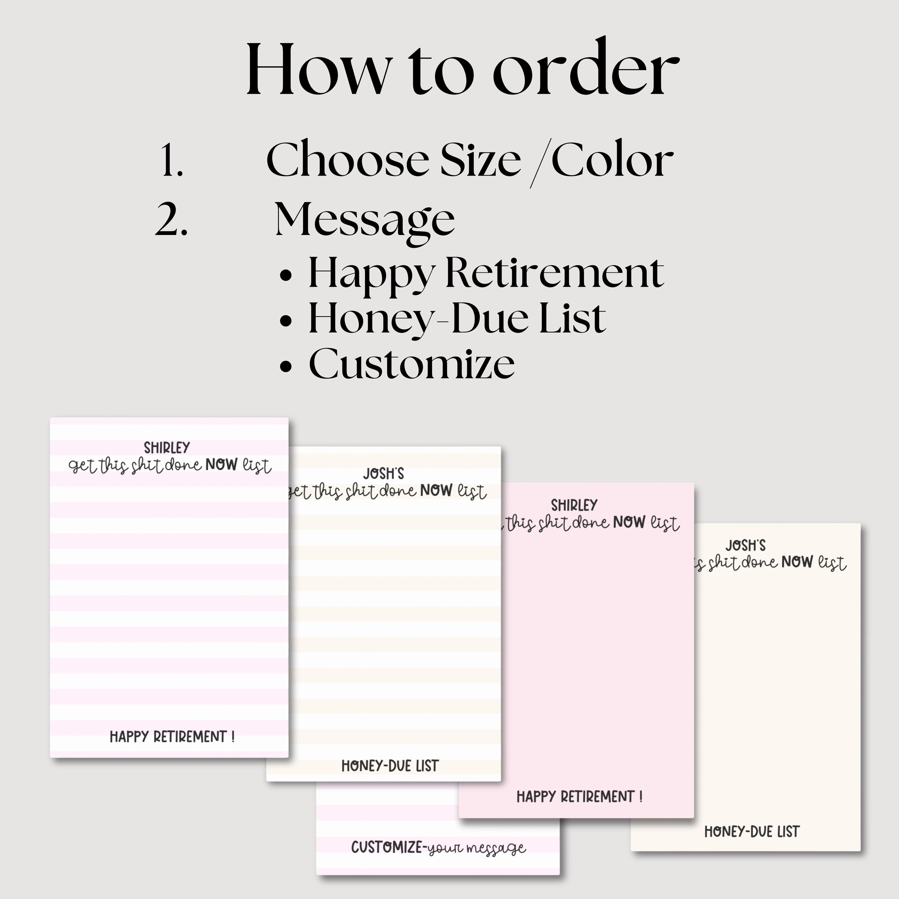 Customized List His List Honey Do List Retired Gift Funny Gift for ...