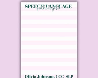 Customized Speech Language Pathology Gift for SLP Therapist Post-it Notes SLP Therapy Note Pads Personalized sticky Note Speech Therapy Gift