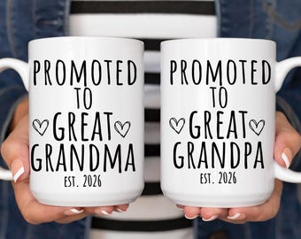 Great Grandparents Set Great Grandma Gift for Grandparents to Be Baby Reveal to Great Grandparent Mug Set for Great Grandpa Gift Promoted