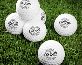 50th Birthday Decor 6 pk Personalized Golf Balls for Birthday Gift for Husband Old Balls Club Funny Gift for Old Man that likes Golf