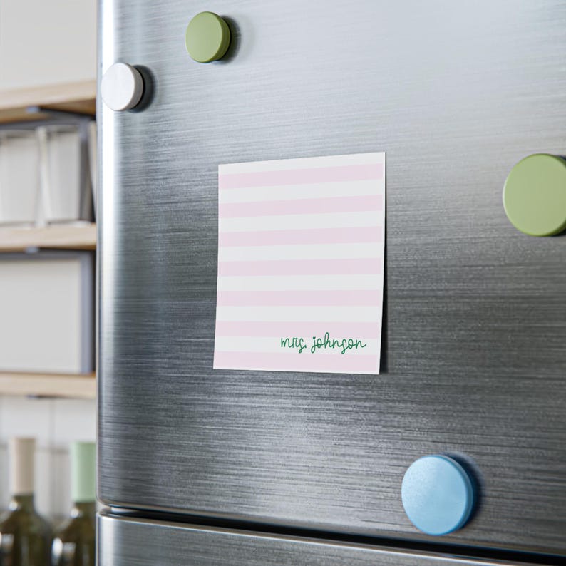 Personalized Pink Stripe Postit Note Pad Teacher Gift Teen Birthday Party Favor Coworker Gift Employee Appreciation Gift for Coworker image 6