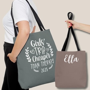 Girl Trip Gift for Girl&#39;s Trip Personalized Gift for Girl&#39;s Trip Girl&#39;s Weekend Custom Bridesmaid Tote Bag Girl&#39;s Getaway Bachelorette Gift