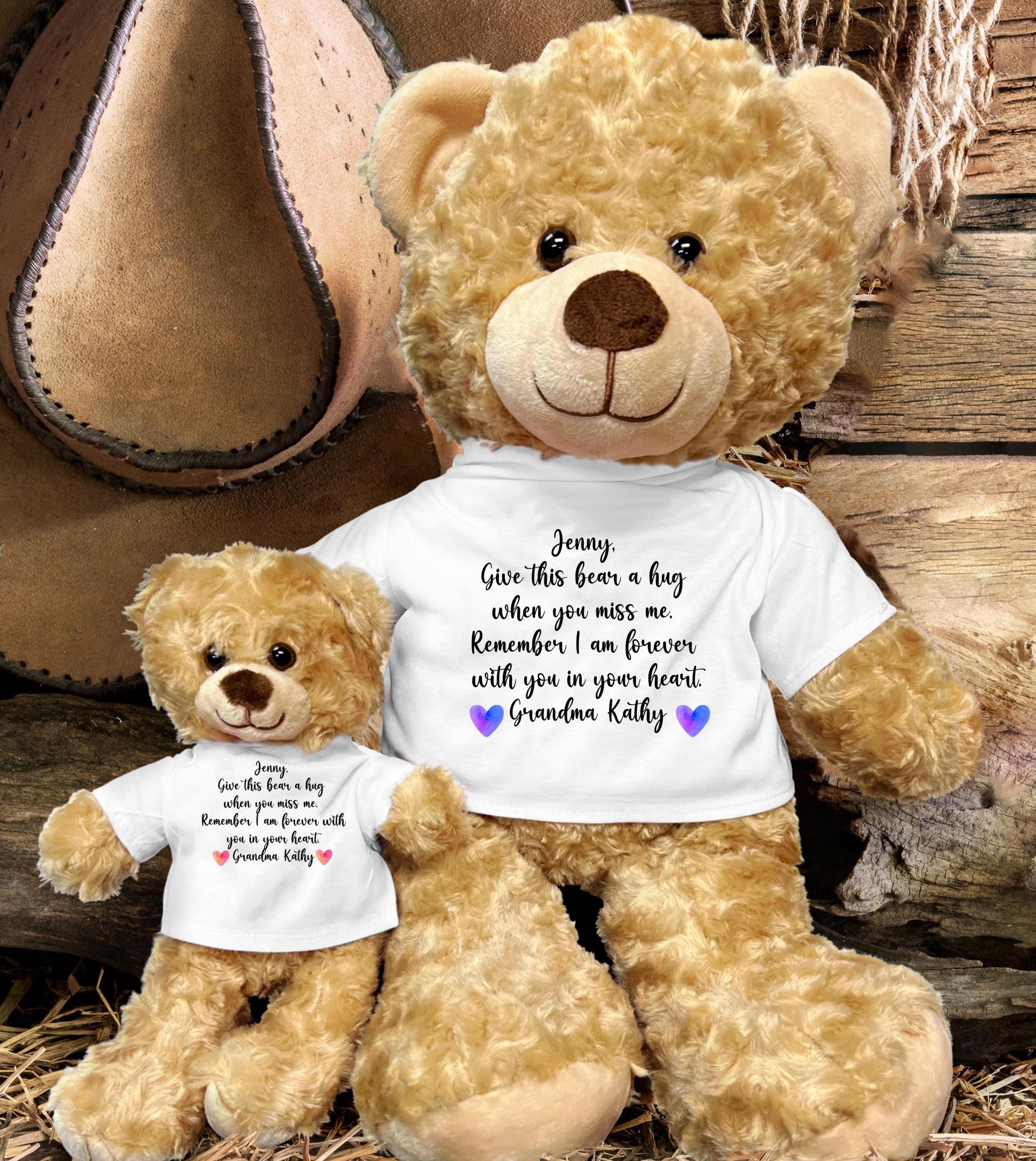 Custom Memory Bear Sympathy Gift for Child Something To Remember Grandma Guardian Angel Teddy Bear with Photo Gift for a Grieving Child
