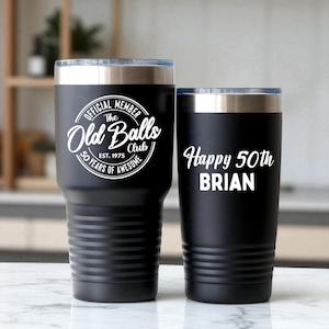 50th Birthday Gift for Him Born in 1974 50th Birthday Tumbler Old Balls Club Official Member 50th Birthday Gift 60th Birthday 70th Birthday