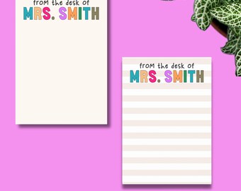 Teacher Gift Teacher Sticky Note Teacher notepad Personalized sticky Note for Secret Santa Personalized Notepad for Coworker Gift for Office