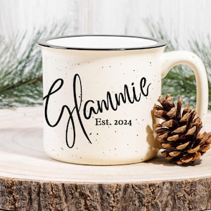 Glamma Gift Glammie Mug New Grandma Gift  Pregnancy Reveal to Grandma Pregnancy Reveal Gift Grandma Est 2025 Glamma Est 2025 Baby Reveal
