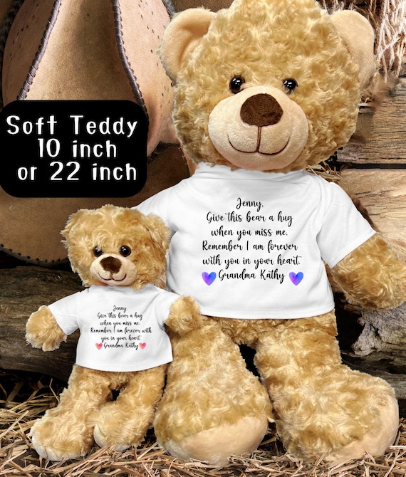 Custom Memory Bear Sympathy Gift for Child Something to Remember Grandma Guardian Angel Teddy Bear With Photo Gift for a Grieving Child Etsy Canada