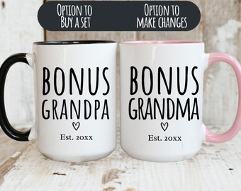 Bonus Grandma Gift for Grandpa Bonus Grandpa Gift Step Grandpa Second Grandpa Bonus Dad Gift Bonus Grandpa Mug Bonus Grandparents