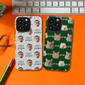 Coque de portable personnalisée Coque de portable visage de bébé Coque de portable personnalisée Cadeau pour papa pour Noël Cadeau pour maman Cadeau amusant pour grand-mère avec photos dans la tête