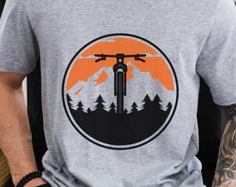 Mountain Bike Shirt for Mountain Biker Gift for Father's Day Shred Dirt Two Wheeler Single Track Shirt Gift for Dad