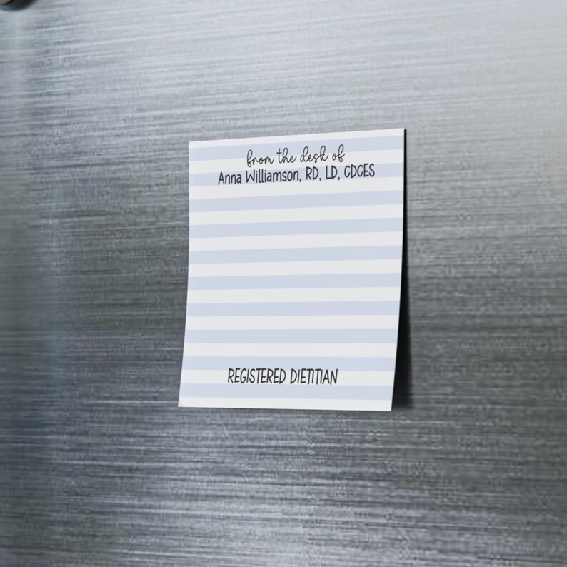 Custom Dietitian Gift for Dietitian RD Gift Masters in Dietetics Preceptor Gift Nutritionist Gift for Graduation Post it Note for CDCES Note Blue Stripe