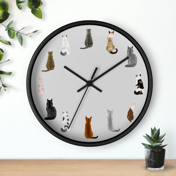 Cat Clock Cat Wall Clock Cat Lover Gift Cat Lover Cat Gift Kitty Clock Gift for Cat Lover Wall Clock Cat Decor Kitchen Clock Feline Clock