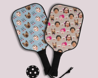 Custom Pickleball Paddle Set Baby Faces Customized Pickle ball Paddle Personalized Pickle ball Gift Dog Face Pickle Ball Anniversary Gift