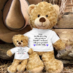 Custom Memory Bear Sympathy Gift for Child Something To Remember Grandma Guardian Angel Teddy Bear with Photo Gift for a Grieving Child
