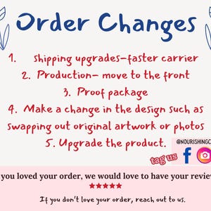 Changes in Order, Shipping Changes, Design Changes, Move to the Front