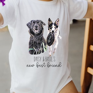 New Best Friend Gerber Onesie© Dog Photo Gift for Baby Shower Gift Organic Cotton Onesie© Personalized Baby Gift for Dog Lover Protected by