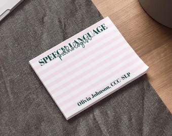 Individuelles Speech Sprache Pathologie Geschenk für SLP Therapeut Post-it Notizen SLP Therapie Notiz Pads Personalisierte Haftnotiz Sprachtherapie Geschenk