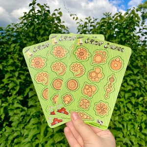 Crop Circle Themed Sticker Sheet, Alien Abduction, UFO, cryptids, for journaling, sketchbooks, etc
