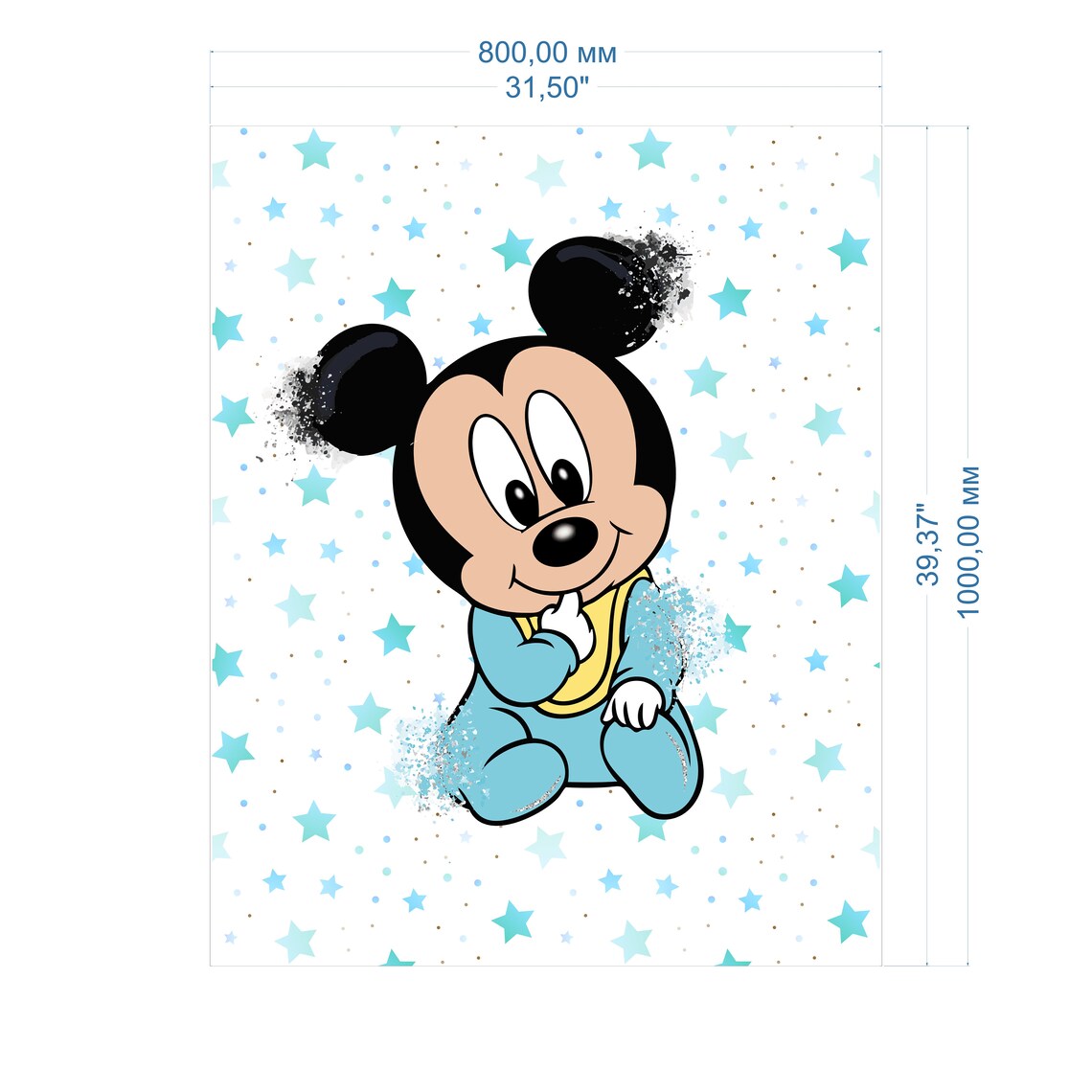 Mickey mouse baby fabric panels set for crib bedding. Cotton Etsy