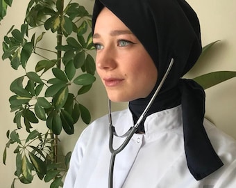 RUZGAR Medical Hijab/ Muslim Scrub Cap/ Ready Wear Scarf for Healthcare Workers/ Stethoscope Friendly Option