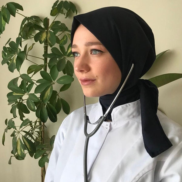 RUZGAR Medical Hijab/ Muslim Scrub Cap/ Ready Wear Scarf for Healthcare Workers/ Stethoscope Friendly Option