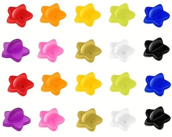 Star Coloured Rubber Pin Backs Keepers Replacement Uniform Badge Comfort Fit