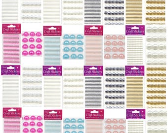 3D Stickers Pearl Dots Sparkly Glitter Gem Card Craft Wedding Self Adhesive Gems Peel and Stick