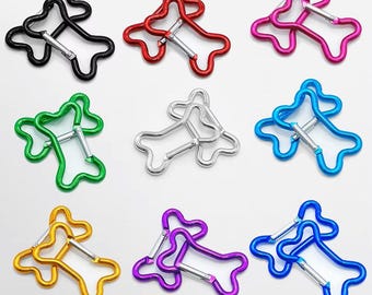 Carabiner Dog Bone Shaped Spring Clip Clasp Snap Hook Keyring Craft Toy