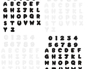 Alphabet Letter Patch Black White Sew on / Iron on / Glue on Patches 1.65cm