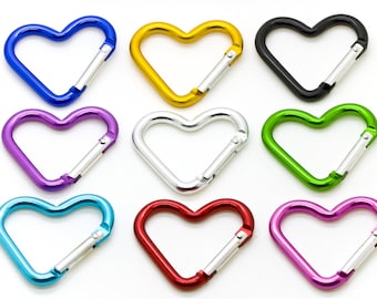 Carabiner Heart Shaped Spring Clip Clasp Snap Hook Keyring Craft Toy