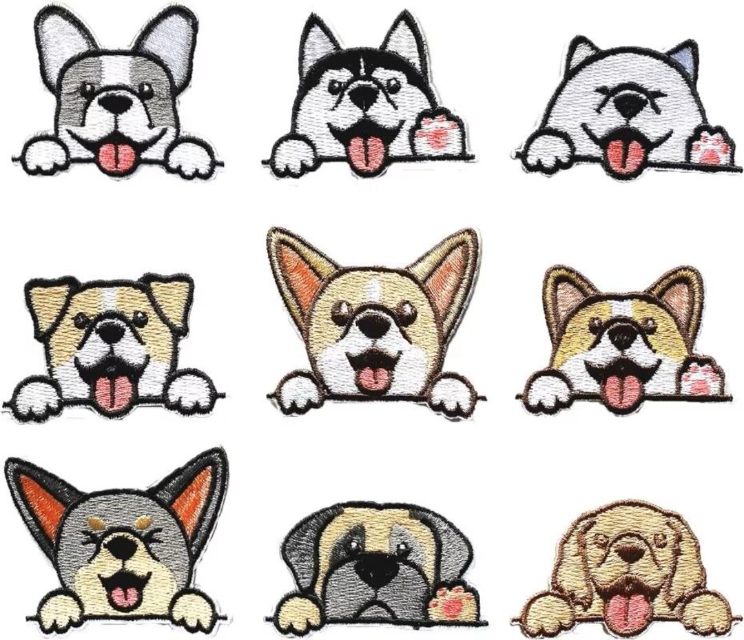 Dog Patch Embroidered Patches Puppy Pooch Iron on Applique Customise ...