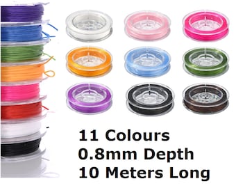 10M Colour Elastic Stretchy Thread Beading Cord String Jewellery Bracelet Making