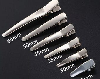 Silver Colour CROCODILE Alligator Straight Blank HAIR CLIPS Clip 5/10/20/50