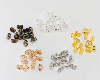 Butterfly Earring Backs (3.7mm x 5mm) Silver Gold Rose Gold Rhodium Bronze Various Quantities Craft Replacement Spares