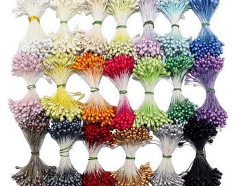 Artificial Flower Stamen Double Head Eco Friendly Wedding Floral Craft - 3mm