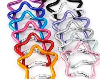 Star Shaped Carabiner Spring Clip Clasp Snap Hook Keyring Craft Toy